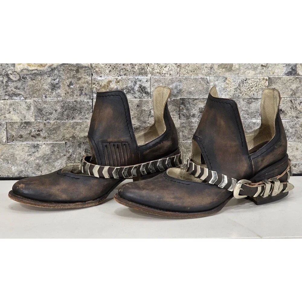FREEBIRD Distressed Brown Leather BLADE Ankle Booties
